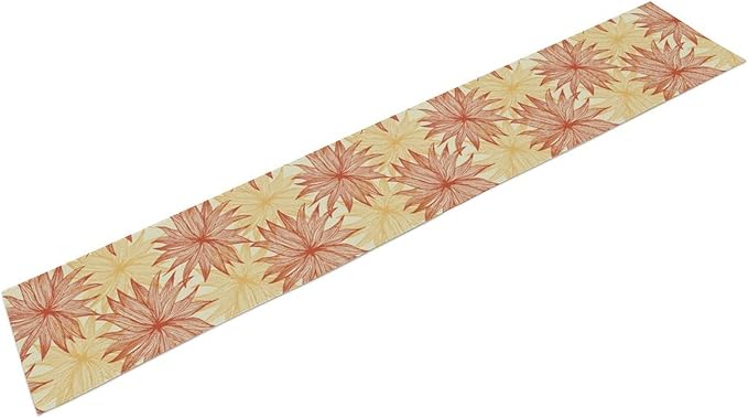 Autumn Chrysanthemum Table Runner, Vintage Modern Geometric Floral Boho Table Runner for Kitchen Dining Bedroom Living Room Table Decor for Indoor Outdoor Home Party, 13x60 Inch