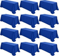 12 Packs 90 x 132 Inch Tablecloth, Royal Blue Polyester Table Cloth for 6ft Rectangle Tables,Washable Fabric TableCover for Wedding Banquets Parties Buffet Dining Table