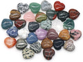 LE SKY 20 Pcs Natural Decorative Stones No Hole Heart Shape Healing Crystal Agate Chakra Beads for Home Jewelry Ornament