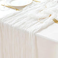 Sioloc Ivory White Cream Cheesecloth Table Runner Fall Autumn Decor for Home 10ft Table Cloth for Tea Wedding Birthday Party Baby Bridal Shower Halloween Thanksgiving