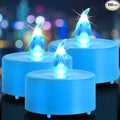 Nancia Tea Lights, 100PACK Blue Flameless LED Tea Lights Candles, Flickering Warm Yellow, 200 Hours Battery-Powered Tea Light, Ideal Party, Wedding, Birthday, Gifts Home Decoration