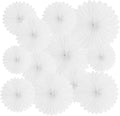 20 Pcs White Hanging Paper Fan, Hanging Honeycomb Round Paper Fans for Weddings, Birthdays, Christmas, Baby Showers, Classroom, Events Ceiling Party Supplies Decorations