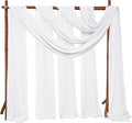 8 Panels Wedding Arch Draping Fabric 28" x 20Ft Wedding Arch Drapes Chiffon Fabric Drape Sheer Backdrop Curtain for Weddings Party Swag Ceremony Birthday Arbor Drapery Reception Ceiling Décor(White)