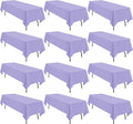 12 Pack 60 x 102 Inch Rectangle Tablecloth Lavender Polyester Tablecloth for 6 Feet Rectangle Tables,Washable Fabric Table Cloth for Wedding Dining Table Buffet Parties Camping