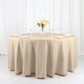 Efavormart Round Tablecloth, 120 Inch Stain & Wrinkle Resistant Washable Table Cloth, Decorative Polyester Fabric Table Cover for Banquet, Wedding, Dining - Nude