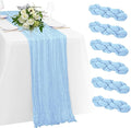 6 Pack Baby Blue Cheesecloth Table Runner 23x120 inch Rustic Boho Gauze Table Runner 10 FT Long Sheer Cheese Cloth Fabric Table Runners for Romantic Wedding Bridal Shower Birthday Party Decor