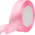 Pink Solid Satin Ribbon 1 Inch 25 Yards Solid Polyester Fabric Ribbon for Gift Wrapping Wedding Christmas Baby Shower Birthday Party Decoration Handmade Immortal Flower Craft