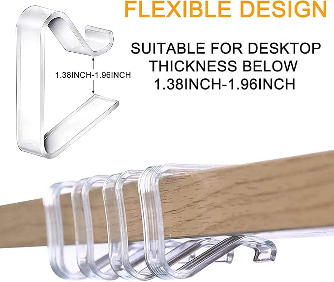 48 Pieces Transparent Clear Tablecloth Clips, Plastic Table Cloth Clips，Windproof Table Cover Holder Clamps，Table Cloth Holder for Christmas Home Wedding Party Indoor Outdoor Camping Picnic (Large)