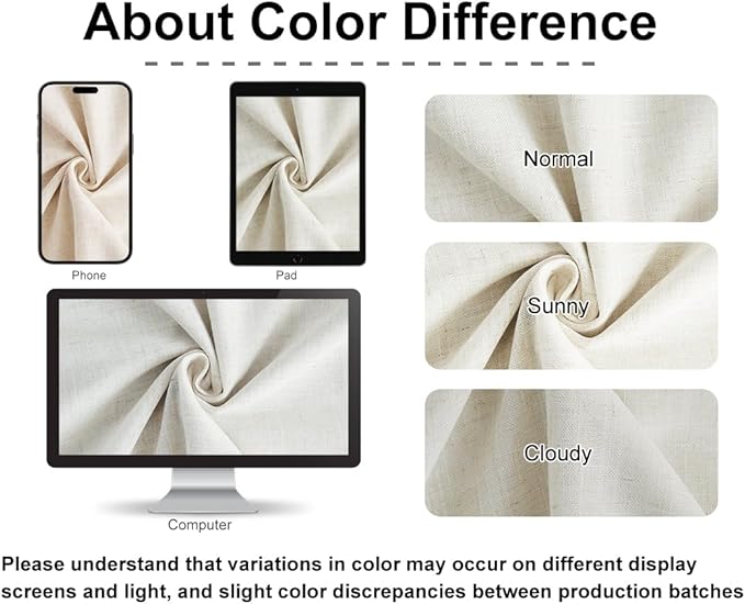 Vision Home Natural Pinch Pleated Semi Sheer Curtains Textured Linen Blended Light Filtering Window Curtains 102 inch for Living Room Bedroom Patio Pinch Pleat Drapes with Hooks 1 Panel 84" Wx102 L