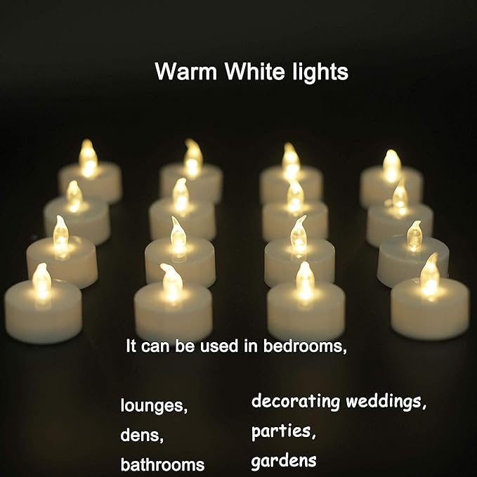 Tea Lights, 200PACK Flameless LED Tea Lights Candles, Flickering Warm White, 200 Hours Battery-Powered Tea Light, Ideal Party, Wedding, Birthday, Gifts Home Decoration