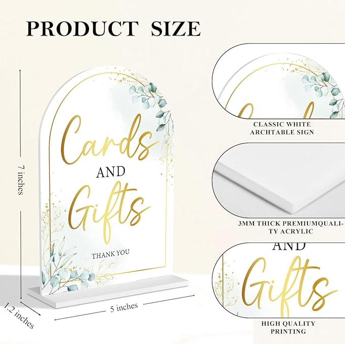 2-Piece Acrylic Wedding Sign Set for Ceremony & Reception - 5x7 Inch White Guest Book, Cards & Gifts, Please Sign Our Guest Book - Wedding Decor Bundle