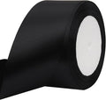 Black Solid Satin Ribbon 2 Inch 25 Yards Solid Polyester Fabric Ribbon for Gift Wrapping Wedding Christmas Baby Shower Birthday Party Decoration Handmade Immortal Flower Craft