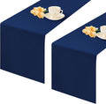 2 Pack Navy Blue Table Runner 12 x 72 Inch Solid Color Farmhouse Runners Coffee Table Dresser for Daily Party Home Decoration