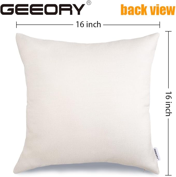 GEEORY Winter Christmas Throw Pillow Covers 16 x 16 Inch Set of 4, Xmas Trees Snowflake Snowman Joy Plaid Holiday Farmhouse Decorative Cushion Cases for Home Decoration G582-16