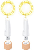 USB Bottle Lights Rechargeable Wine Bottle Fairy Lights Cork LED String Lights 20 LEDs Copper Wire for Table Party DIY Decor