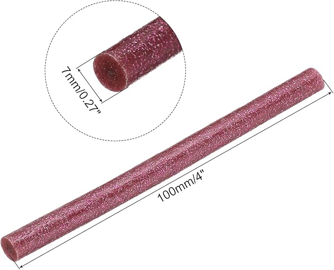 uxcell 20pcs Hot Glue Sticks for Glue Gun 7mm/0.28-inch x 4-inch Mini Hot Melt Adhesive Glue Stick Glitter Red