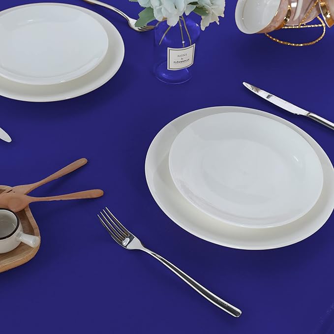 Fitable Rectangle Tablecloth Stain and Wrinkle Resistant Washable Polyester Table Cloth for Buffet Parties and Camping (54x78 inch, Sapphire)