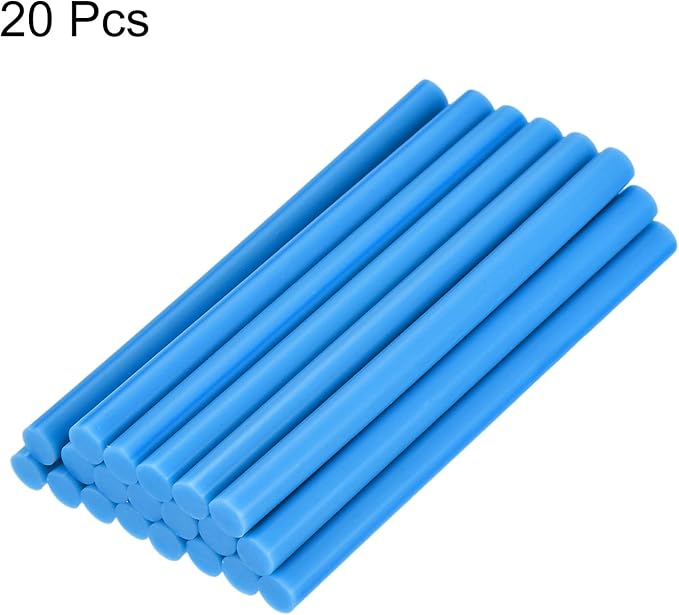 uxcell 20pcs Hot Glue Sticks for Glue Gun 7mm/0.27-inch x 8-inch Mini Hot Melt Adhesive Glue Stick Sky Blue