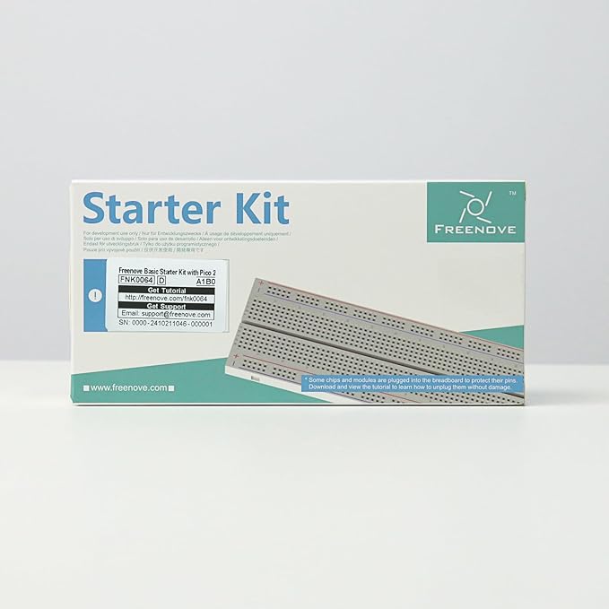 Freenove Basic Starter Kit for Raspberry Pi Pico 2 (Included), Dual Arm Cortex-M33 and Dual Hazard3 RISC-V Microcontroller, 386-Page Detailed Tutorial, 142 Items, 55 Projects, Python C Code