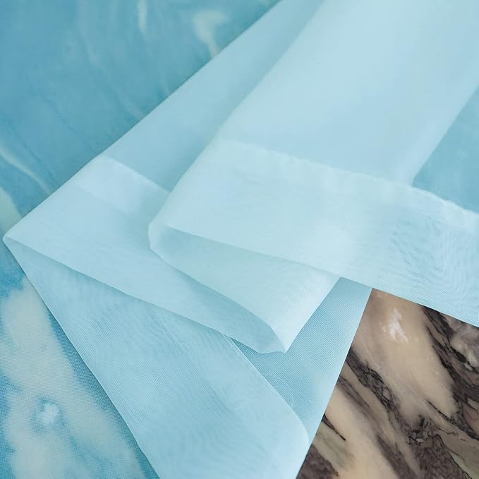 Window Lake Blue Sheer Curtains 48 Inches Width 72 Inches Long 2 Panels Sheer Curtain Clear Curtains Basic Rod Pocket Panel for Home Living Room Bedroom Kids Room Yard Patio Parlor Sliding