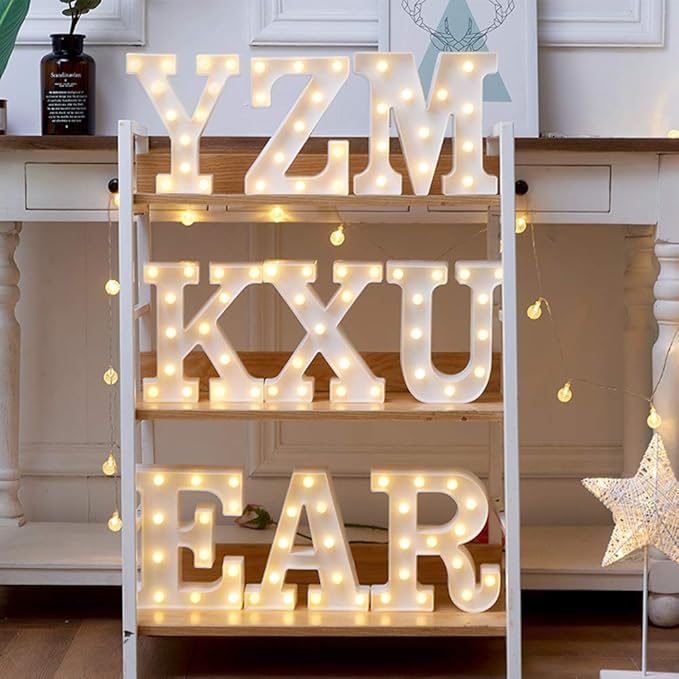 MUMUXI Marquee Light Up Letters | Large Light Up Numbers | Battery Powered and Bright with Every Letter of The Alphabet | for Wedding, Birthday, Party, Celebration, Christmas or Home Decoration (I)