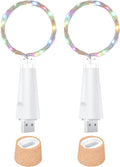 USB Bottle Lights Rechargeable Wine Bottle Fairy Lights Cork LED String Lights 20 LEDs Copper Wire for Table Party DIY Decor