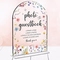 Wedding Sign Decor, Photo Guest Book Sign, Wedding Sign for Reception & Event Party, Bridal Shower Decorations, Wedding Table Sign Accessories for Event 5x7 Inch Arch Acrylic (Flower)