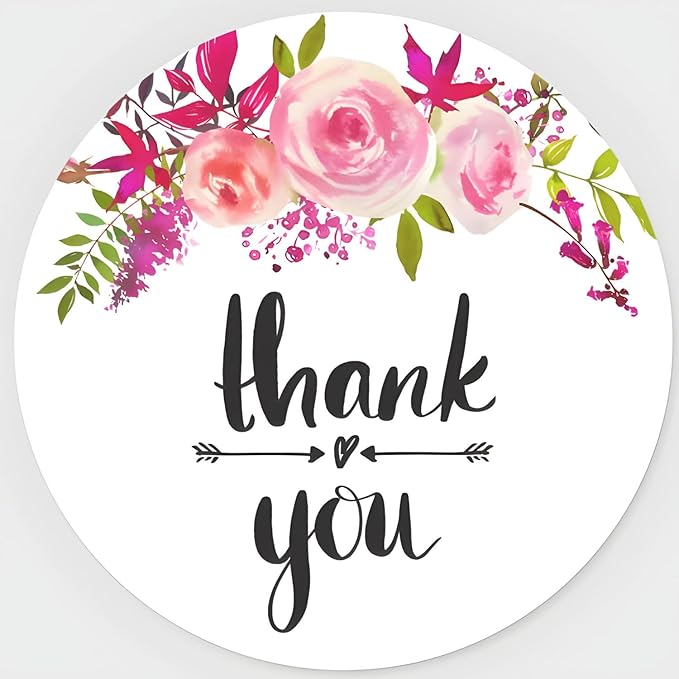 Custom Stickers for Weddings, Birthdays & Businesses - Personalized Labels with Your Logo - Waterproof, Fade and Heat Resistant - Pack of 100-1000 (Wreath H, 1.5 Inch)