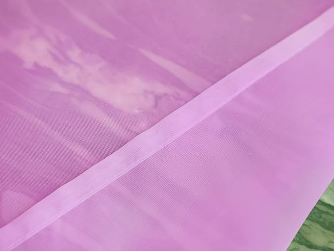 Window Pink Sheer Curtains 145 Inches Long 2 Panels Sheer Curtain Basic Rod Pocket Panel for Bedroom Children Living Room Yard Kitchen (Pink, 52" W x 145" L | 2 pcs)