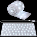 VIHOSE Christmas Snow Blanket with LED Lights String Pre Lit Artificial Fake Snow Blanket Roll Lighted Table Runner for Christmas Tree Village Display Winter Holiday Decor (White Light,94'' X 24'')