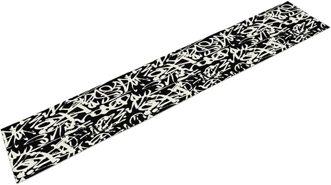 Graffiti Table Runner,Black White Abstract Messy Art Theme Pattern Print Tablecloth Burlap for Hotel Indoors Outdoor Dining Room Kitchen Home Decor,W13X L36 in
