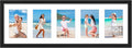 Vittanly 8x24 Collage Picture Frame, Displays 5Pcs 4x6 Pictures with Mat, Picture Frames Collage Wall Decor for Horizontal or Vertical Display, Black, 1 Pack