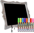 Tabletop Chalkboard Sign with Easel (11x13) + 8 Brilliant Liquid Chalk Markers | Rustic Brown, Melamine, Hand Crafted Sweetheart Frame - Multipurpose Small Chalkboard Sign