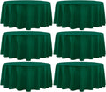 Round Tablecloth 6 Pack 108 Inch Dark Green Tablecloths Washable Decorative Linen Polyester Table Clothes Cover for Dining Table Banquets Buffet Parties and Wedding