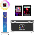 HARZHI Portable Photo Booth Compatible with Ipad, Large Lightbox Ipad Photo Booth for Christmas Wedding Party Provide ChackTok Software APP VIP, Free Custome Logo, Flight Case White