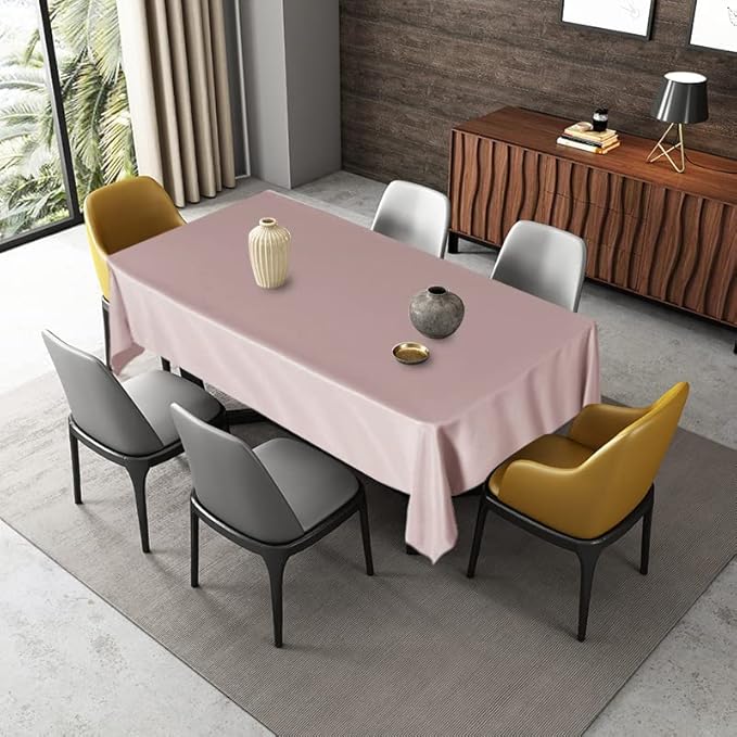 Fitable Rectangle Tablecloth Stain and Wrinkle Resistant Washable Polyester Table Cloth for Buffet Parties and Camping (60x102 inch, Blush)