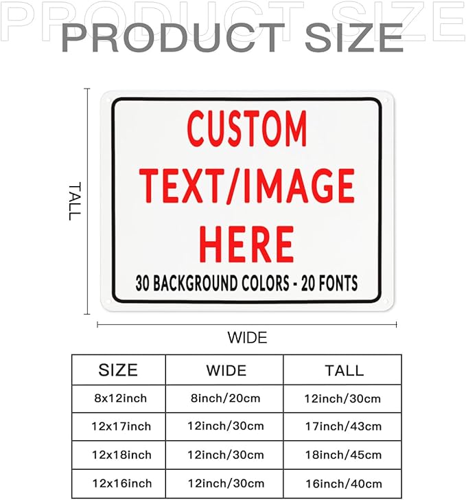 Custom Sign Personalized Custom Metal Sign, Customize For Office, Business, Workplace, Office, Home, Delivery Signs 12x16