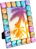 Isaac Jacobs Decorative Sparkling Jewel Picture Frame, Photo Display & Home Décor (4x6, Rainbow)