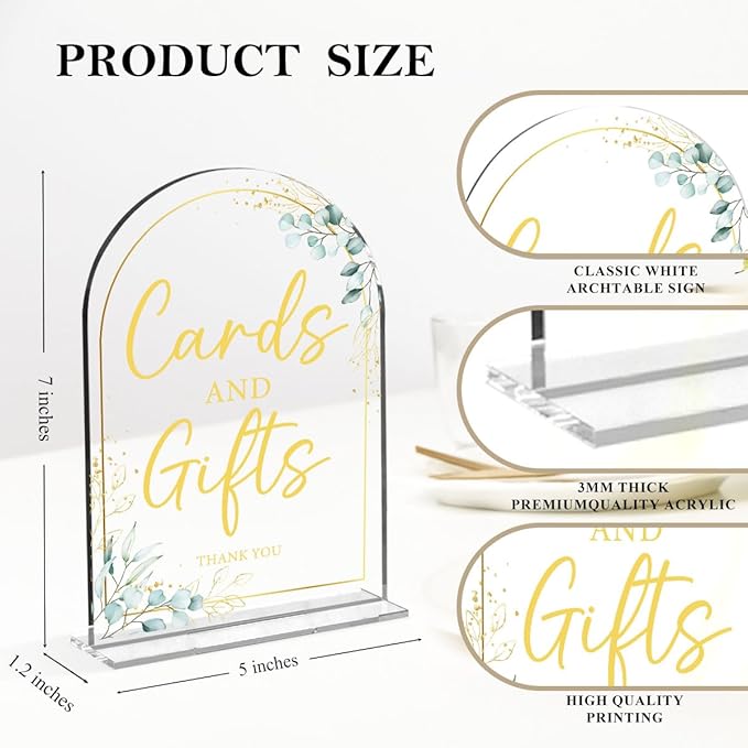 2-Piece Acrylic Wedding Sign Set for Ceremony & Reception - 5x7 Inch clear Guest Book, Cards & Gifts, Please Sign Our Guest Book - Wedding Decor Bundle