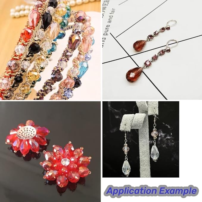50pcs 10x15mm Teardrop Crystal Glass Beads Vertical Hole Faceted Glass Teardrop Spacer Beads for Bracelets Necklace Earring DIY Jewelry Making Craft(Red AB)