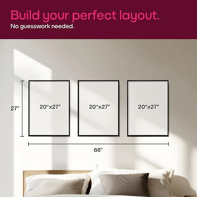Mixtiles Official - Custom Photo Tiles - Personalized Printed Photos - Magnetic Wall Frames - Adhesive Sticker, No Nails - Various Sizes and Frames - large-set-Tile - Black Frame