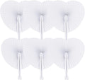 Zwin 60PCS Heart Shaped Folding Paper Fans for Wedding White Plastic Handheld Pocket Paper Fans for Party Decorations