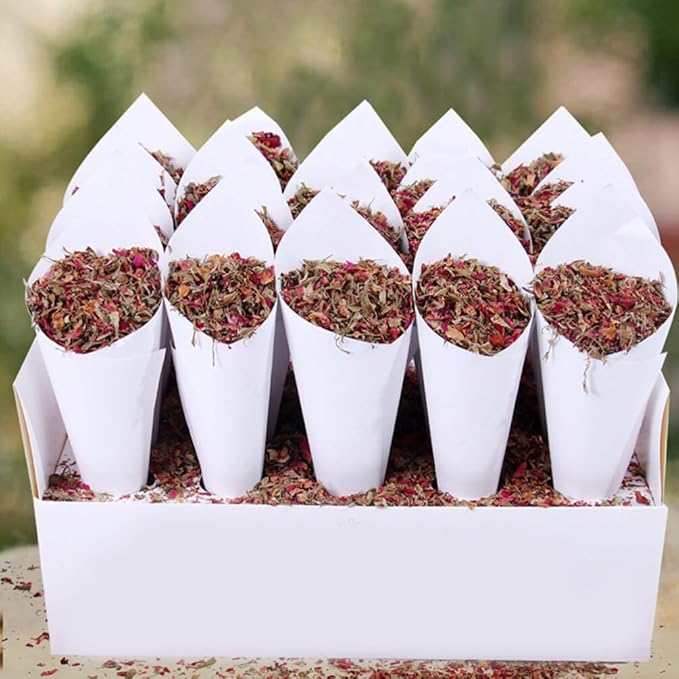 PRETYZOOM 60pcs Flower Cones Confetti Cones Rose Petal Candy Kraft Paper Cones Party Accessory Congratulation Accessories .07inches