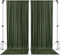 AK TRADING CO. 10 feet x 8 feet IFR Polyester Backdrop Drapes Curtains Panels with Rod Pockets - Wedding Ceremony Party Home Window Decorations - Olive Green