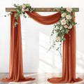 Terracotta Fall Thanksgiving Elegant Arch Draping Fabric Outdoor 1 Panel 29" × 20Ft Sheer Chiffon Curtain Drapes for Wedding Ceremony Birthday Party Garden Brunch