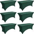 6-Pack 6ft Spandex Table Covers for Rectangle Standard Folding Tables - Wrinkle Resistant Stretch Tablecloths - Ultimate Fitted Table Protector for Parties, Trade Shows, Wedding