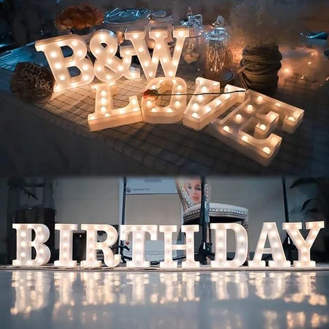 MUMUXI Marquee Light Up Letters | Large Light Up Numbers | Battery Powered and Bright with Every Letter of The Alphabet | for Wedding, Birthday, Party, Celebration, Christmas or Home Decoration (8)