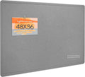 Large Bulletin Board - 48 x 36 Inches, Decorative Felt Pin Board for Wall - 4' x 3' Foldable Photo Display Board with Self-Adhesive Tape, Includes 20 Push Pins - Gray