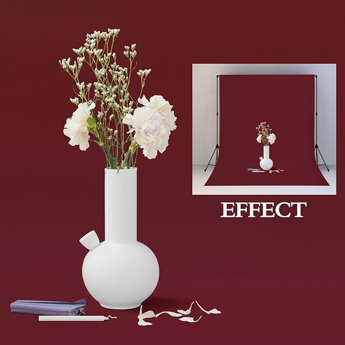 8x10FT Burgundy Wine Red Screen Backdrop for Photography Photo Booth Recording Parties Curtain