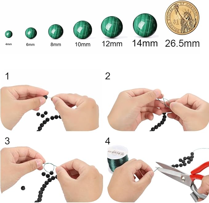 Gold Wire Turquoisee Stone Beads Gemstone Round Crystal Energy Jade Beads Stone Beads for Jewelry Making DIY Bracelet Necklace Jewelry Making 1 Strand 15.5inch 31PCS 12MM